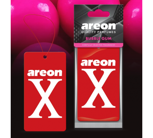 Ароматизатор воздуха картонный Areon X VERSION Limited красный Bubble Gum (Бабл Гам)