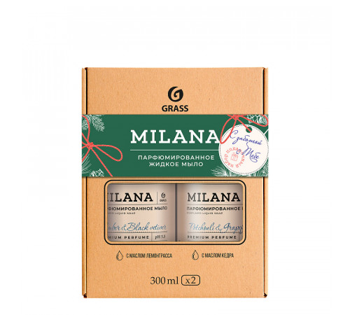 Набор подарочный Milana Amber & Black Vetiver 300 мл, Milana Patchouli & Grapefruit 300 мл Набор подарочный Milana Amber & Black Vetiver 300 мл, Milana Patchouli & Grapefruit 300 мл
